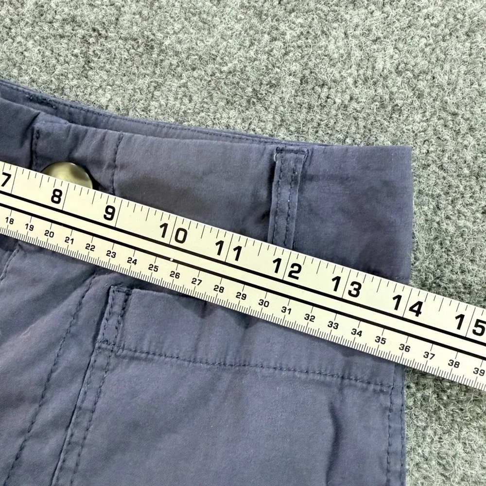 Anthropologie Wide Leg Pants Linen Blend Utility Patch Pocket Navy Blue 28 Women